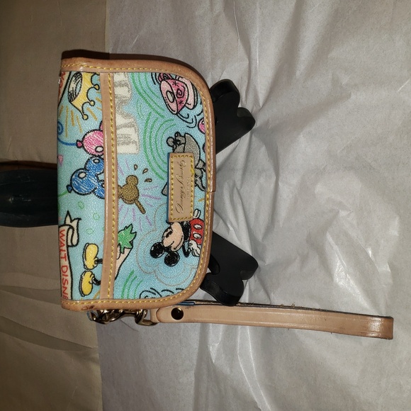 Dooney and Bourke Disney Sketch Wristlet/Pouch Blue - Picture 2 of 9